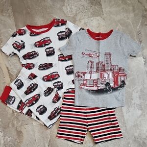 Kids Fire Truck Pajama Set. EUC.